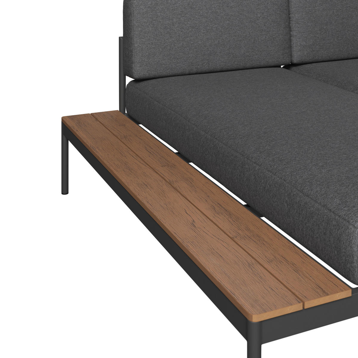 LOUNGEGARNITUR 3-teilig  149/99 cm  Akazie massiv Aluminium  - Akaziefarben/Grau, MODERN, Holz/Textil (149/99cm) - Ambia Garden