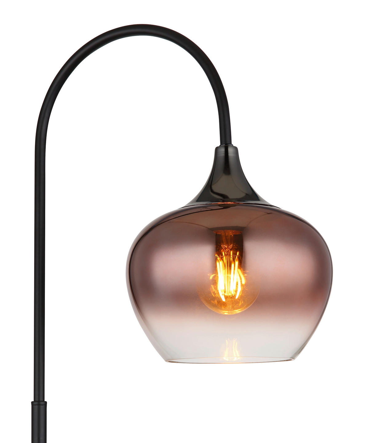 STEHLEUCHTE 39/25/150 cm    - Klar/Schwarzchrom, Basics, Glas/Textil (39/25/150cm) - Globo
