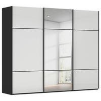 SCHWEBETÜRENSCHRANK 242/223/68 cm,  in Schwarz, Weiß, 3 Tür(en)  - Schwarz/Weiß, KONVENTIONELL, Glas/Holzwerkstoff (242/223/68cm) - Novel
