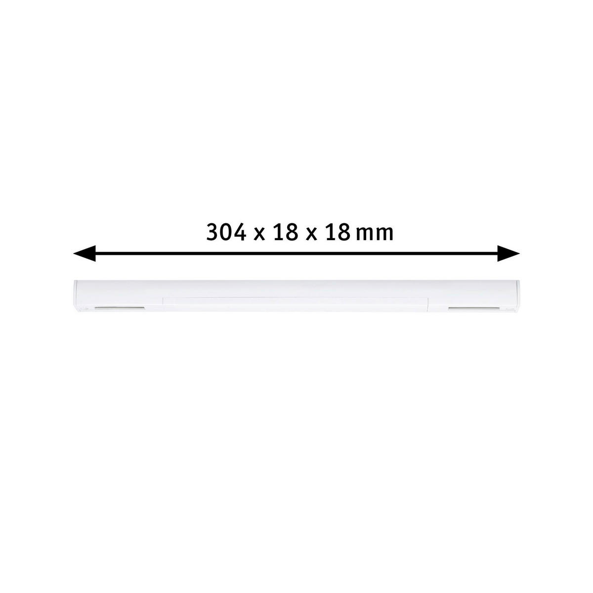 SCHIENENSYSTEM-EINSPEISER - Chromfarben, Basics, Kunststoff (30,4/1,8/2,1cm) - Paulmann
