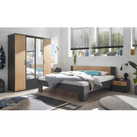 LOŽNICE, barvy grafitu, barvy dubu - barvy dubu/barvy grafitu, Moderní, kompozitní dřevo - Carryhome