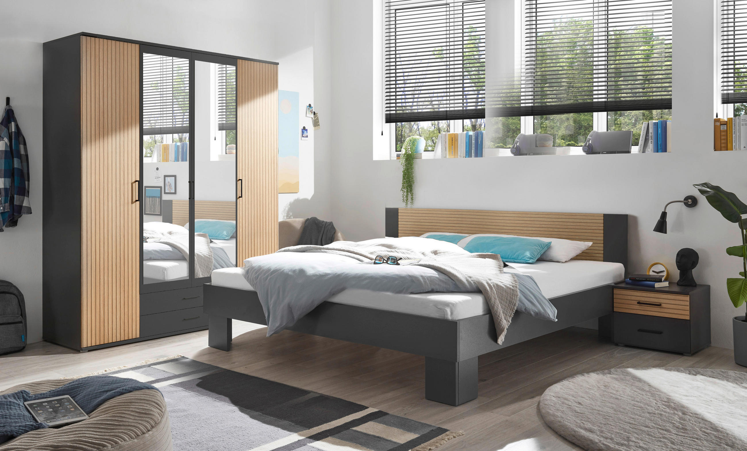 Carryhome LOŽNICE, barvy grafitu, barvy dubu