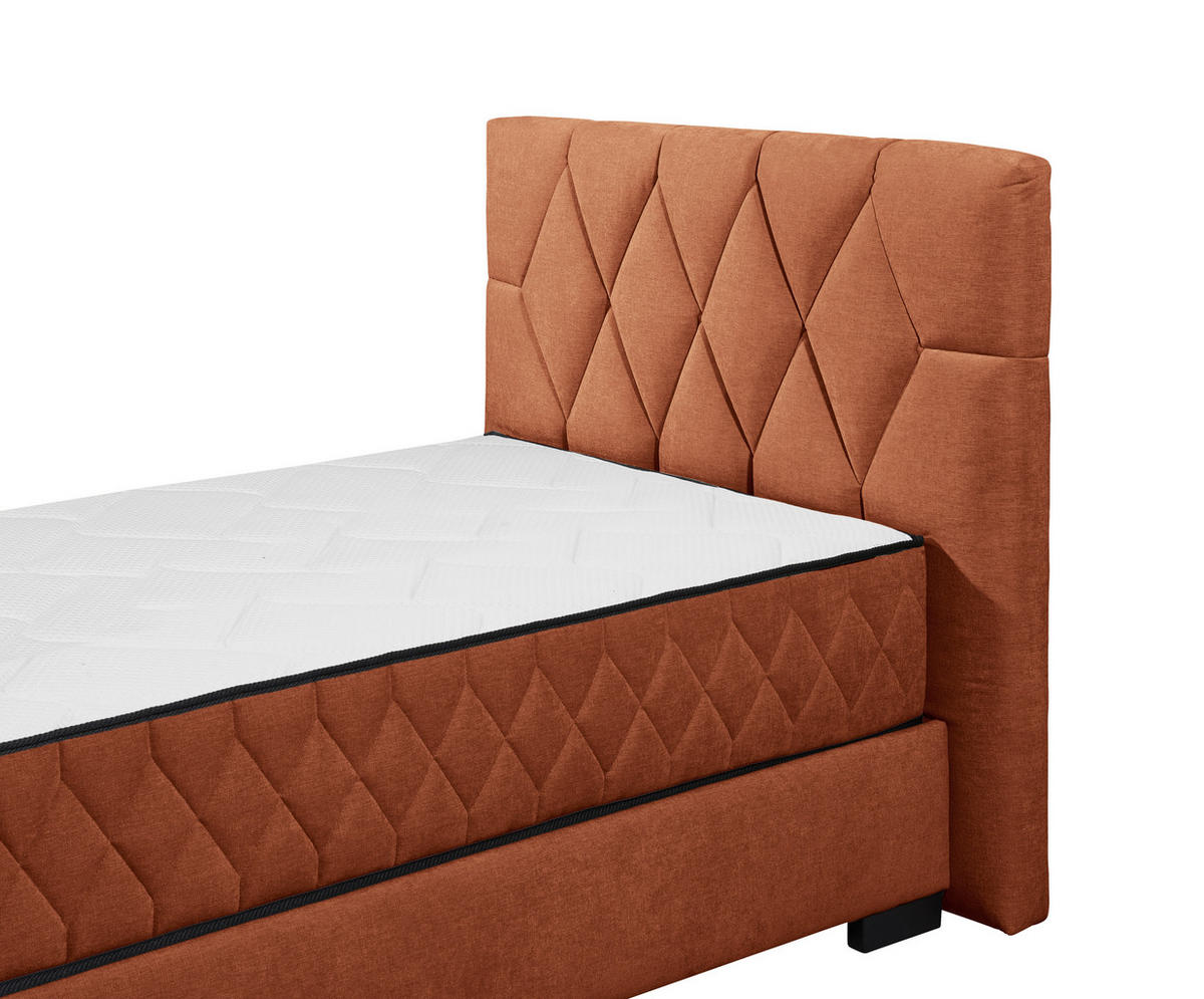 BOXBETT 120/200 cm  in Cognac  - Cognac/Schwarz, Modern, Holzwerkstoff/Kunststoff (120/200cm) - MID.YOU