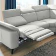 ECKSOFA in Echtleder Hellgrau  - Hellgrau/Schwarz, Design, Leder/Metall (285/239cm) - Cantus