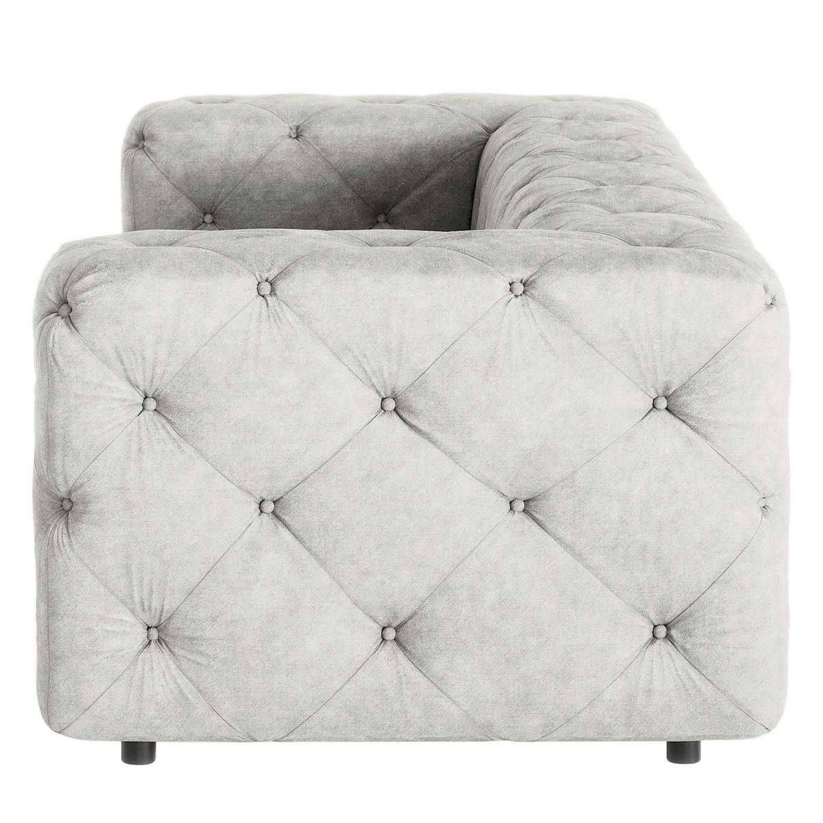 3-SITZER-SOFA Mikrofaser Hellgrau  - Hellgrau/Schwarz, Design, Kunststoff/Textil (230/71/100cm) - P & B