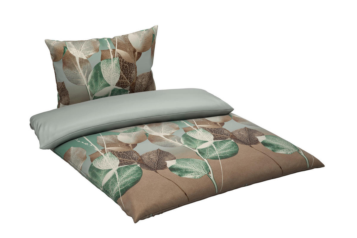 WENDEBETTWÄSCHE 2-teilig Satin, Flachgewebe 140/200 cm  - Dunkelgrün, Basics, Textil (140/200cm) - Esposa