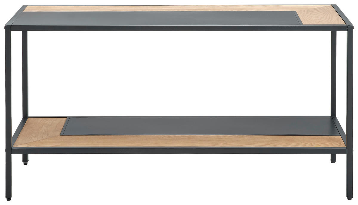 KONFERENČNÍ STOLEK, přírodní barvy, černá, dřevo, kov, kompozitní dřevo, 120/60/47 cm - černá/přírodní barvy, Design, kov/dřevo (120/60/47cm) - MID.YOU