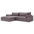 ECKSOFA  in Webstoff Grau, Lila  198/306 cm  - Lila/Schwarz, MODERN, Kunststoff/Textil (198/306cm) - Carryhome