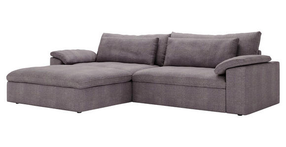 ECKSOFA  in Webstoff Grau, Lila  198/306 cm  - Lila/Schwarz, MODERN, Kunststoff/Textil (198/306cm) - Carryhome
