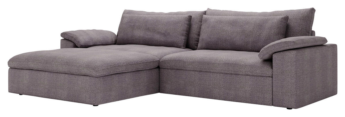 ECKSOFA  in Webstoff Grau, Lila  198/306 cm  - Lila/Schwarz, MODERN, Kunststoff/Textil (198/306cm) - Carryhome
