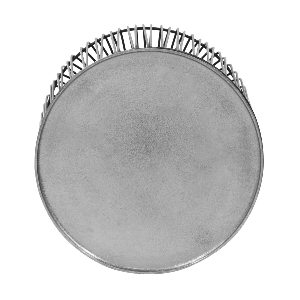 BEISTELLTISCH 41/41/46 cm Schwarz, Silberfarben rund  - Silberfarben/Schwarz, Design, Metall (41/41/46cm) - Boxxx
