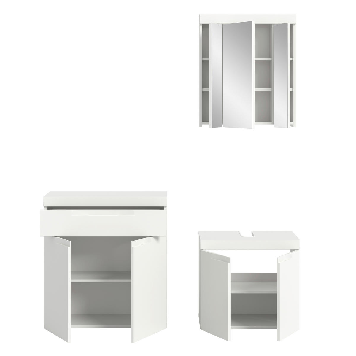 BADRUM 150 cm  - vit/svart, Trend, trämaterial/glas (150cm) - MID.YOU