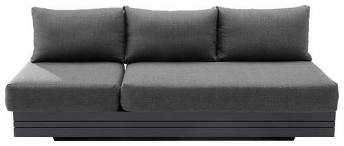 LOUNGESOFA  - Dunkelgrau/Graphitfarben, Design, Textil/Metall (198/40/74/81cm) - Zebra 