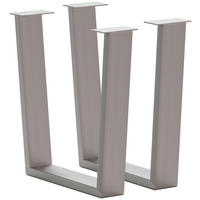 TISCHGESTELL Edelstahlfarben  - Edelstahlfarben, Design, Metall (73/17/74cm) - Waldwelt