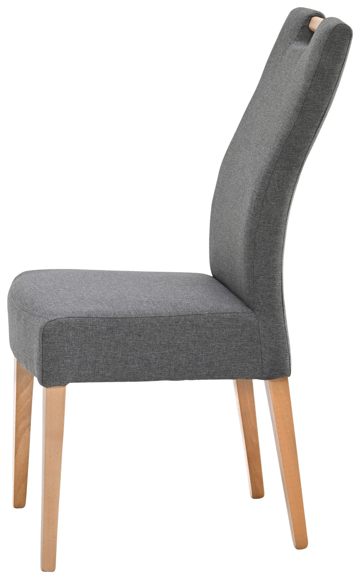 STUHL Webstoff Eichefarben, Grau Eiche massiv  - Eichefarben/Grau, KONVENTIONELL, Holz/Textil (47/100/47cm) - Cantus