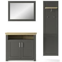 GARDEROBE 3-teilig  in 172/201/42,2 cm  - Eichefarben/Graphitfarben, Basics, Holzwerkstoff (172/201/42,2cm) - SetOne by Musterring