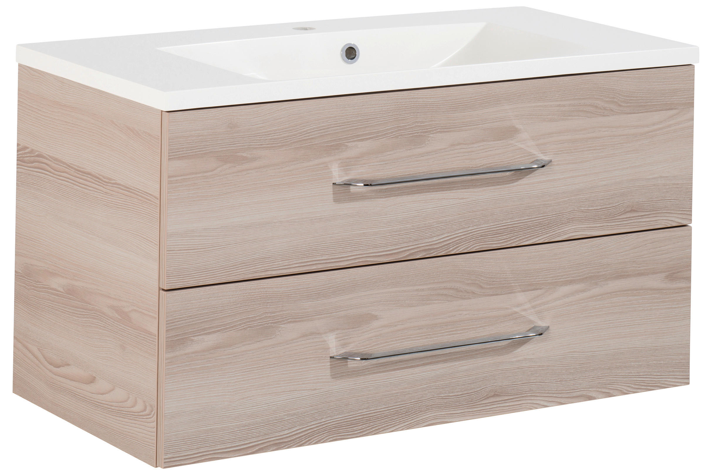 WASCHTISCHKOMBI 90 cm  - Eschefarben/Alufarben, MODERN, Holzwerkstoff/Kunststoff (90cm) - MID.YOU