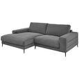 ECKSOFA in Feincord Anthrazit  - Anthrazit/Schwarz, Design, Textil/Metall (177/253cm) - Dieter Knoll