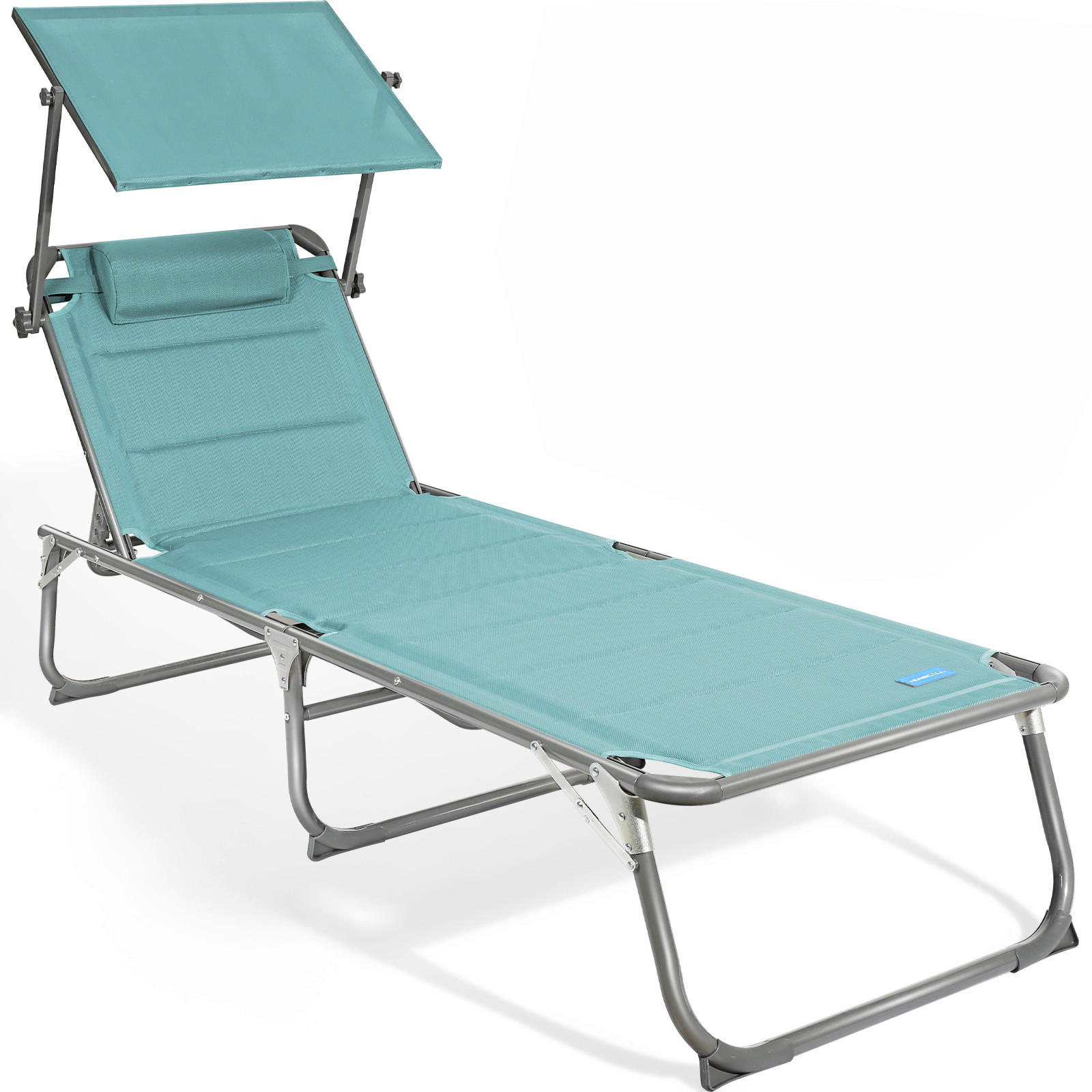 SONNENLIEGE 70/36/200 cm  - Grau/Mintgrün, Basics, Textil/Metall (70/36/200cm) - Modante