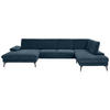 WOHNLANDSCHAFT in Webstoff Blau  - Blau/Schwarz, Design, Textil/Metall (157/354/208cm) - Dieter Knoll