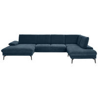 WOHNLANDSCHAFT in Webstoff Blau  - Blau/Schwarz, Design, Textil/Metall (157/354/208cm) - Dieter Knoll