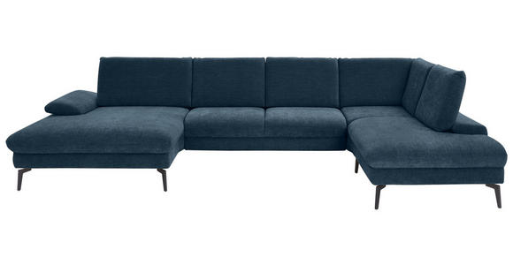 WOHNLANDSCHAFT in Webstoff Blau - Blau/Schwarz, Design, Textil/Metall (157/354/208cm) - Dieter Knoll