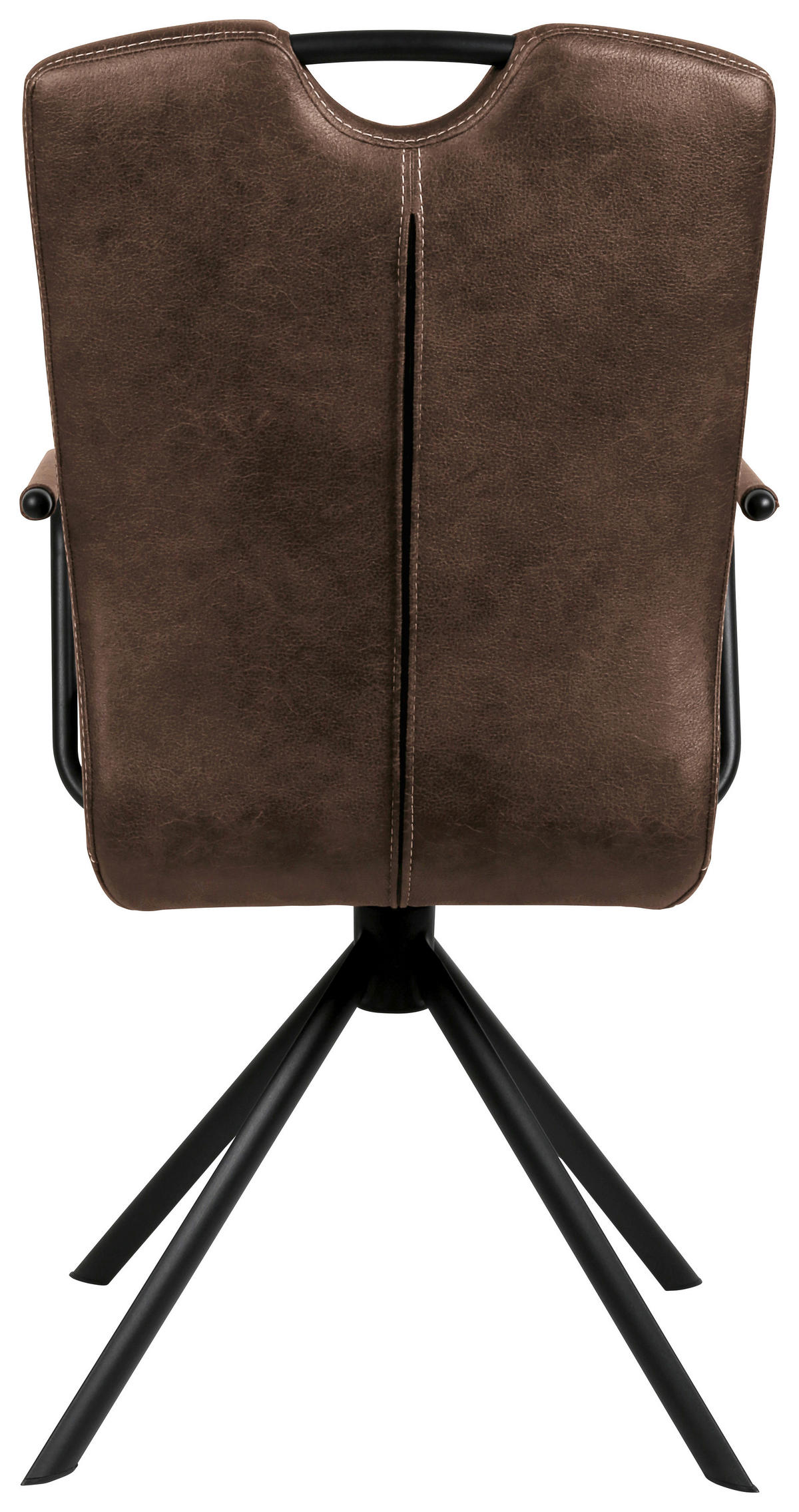 ARMLEHNSTUHL  in Mikrofaser  - Schwarz/Braun, Design, Textil/Metall (50/92,5/62cm) - Ambia Home