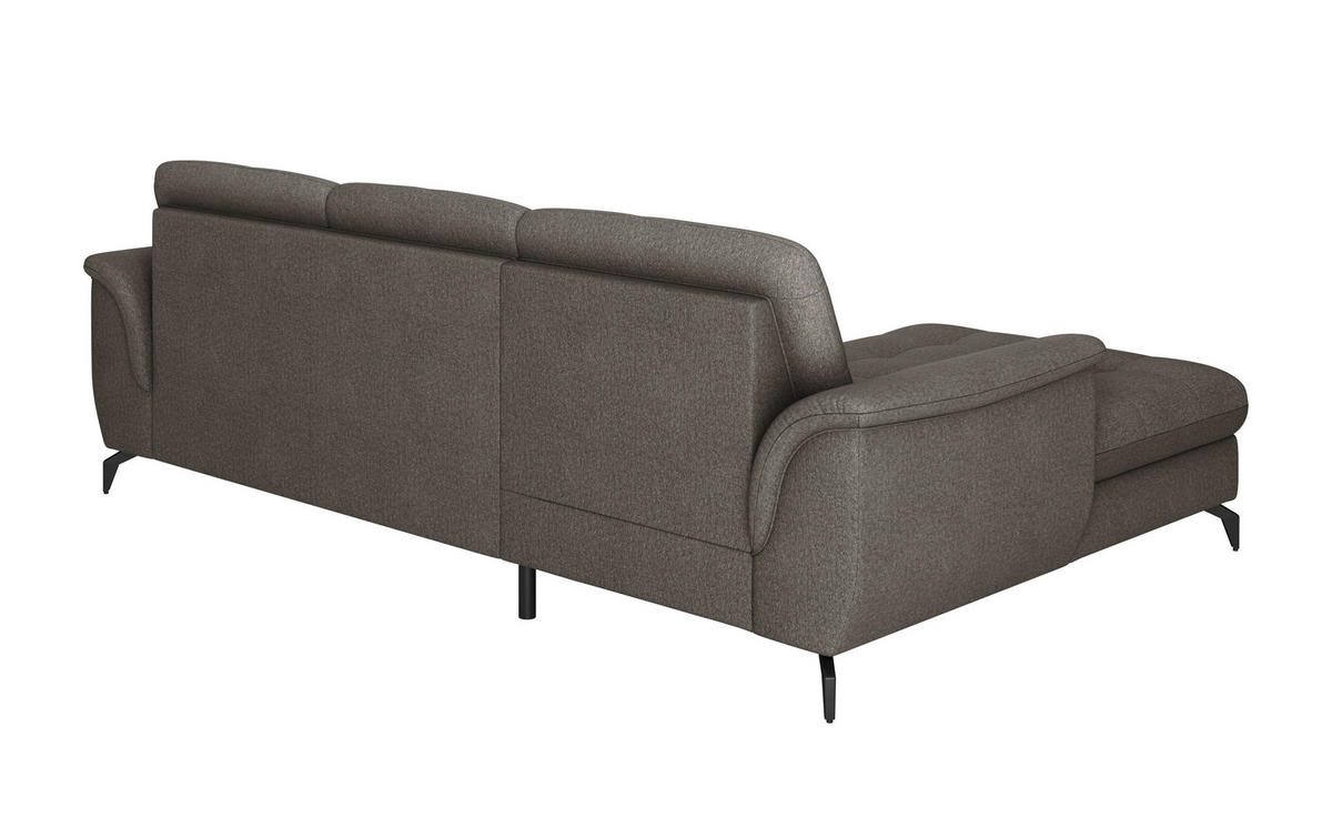 ECKSOFA in Flachgewebe Graphitfarben  164/262 cm  - Schwarz/Graphitfarben, MODERN, Textil/Metall (164/262cm) - Sit & More