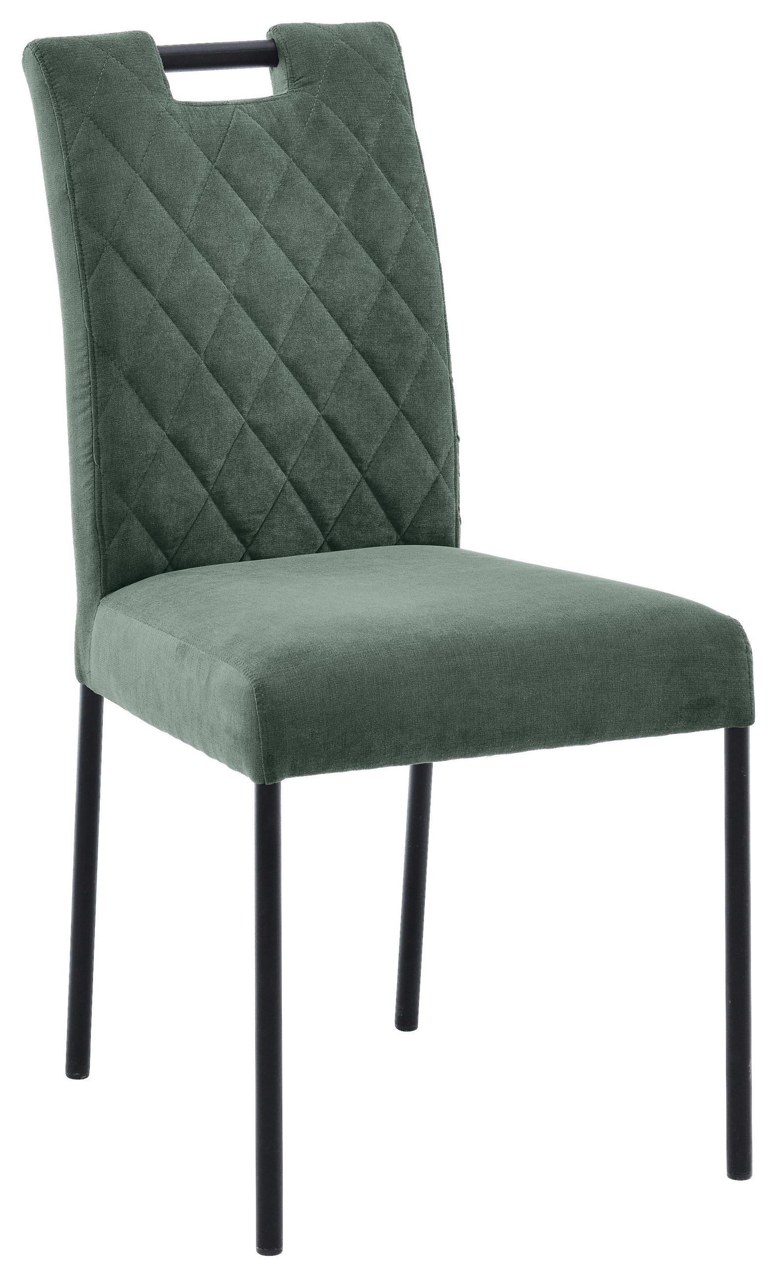 STUHL Webstoff Dunkelgrün  - Dunkelgrün/Schwarz, KONVENTIONELL, Textil/Metall (46/91/61cm) - Carryhome