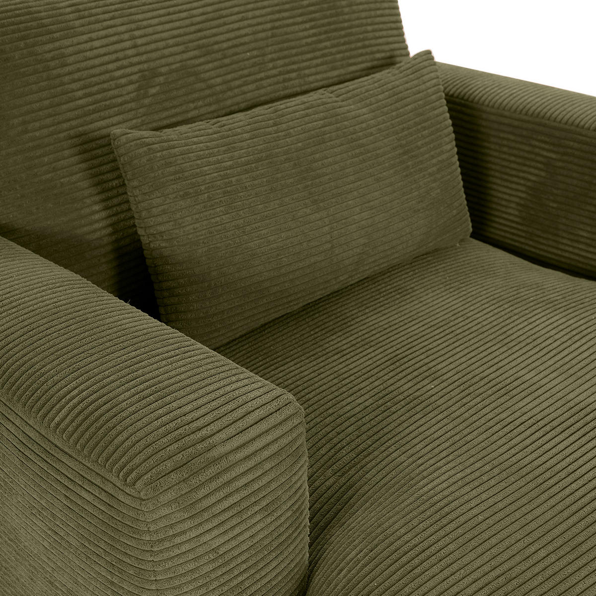 XXL-SESSEL in Cord Dunkelgrün  - Dunkelgrün/Schwarz, Romantik / Landhaus, Kunststoff/Textil (120/67/140cm) - Landscape