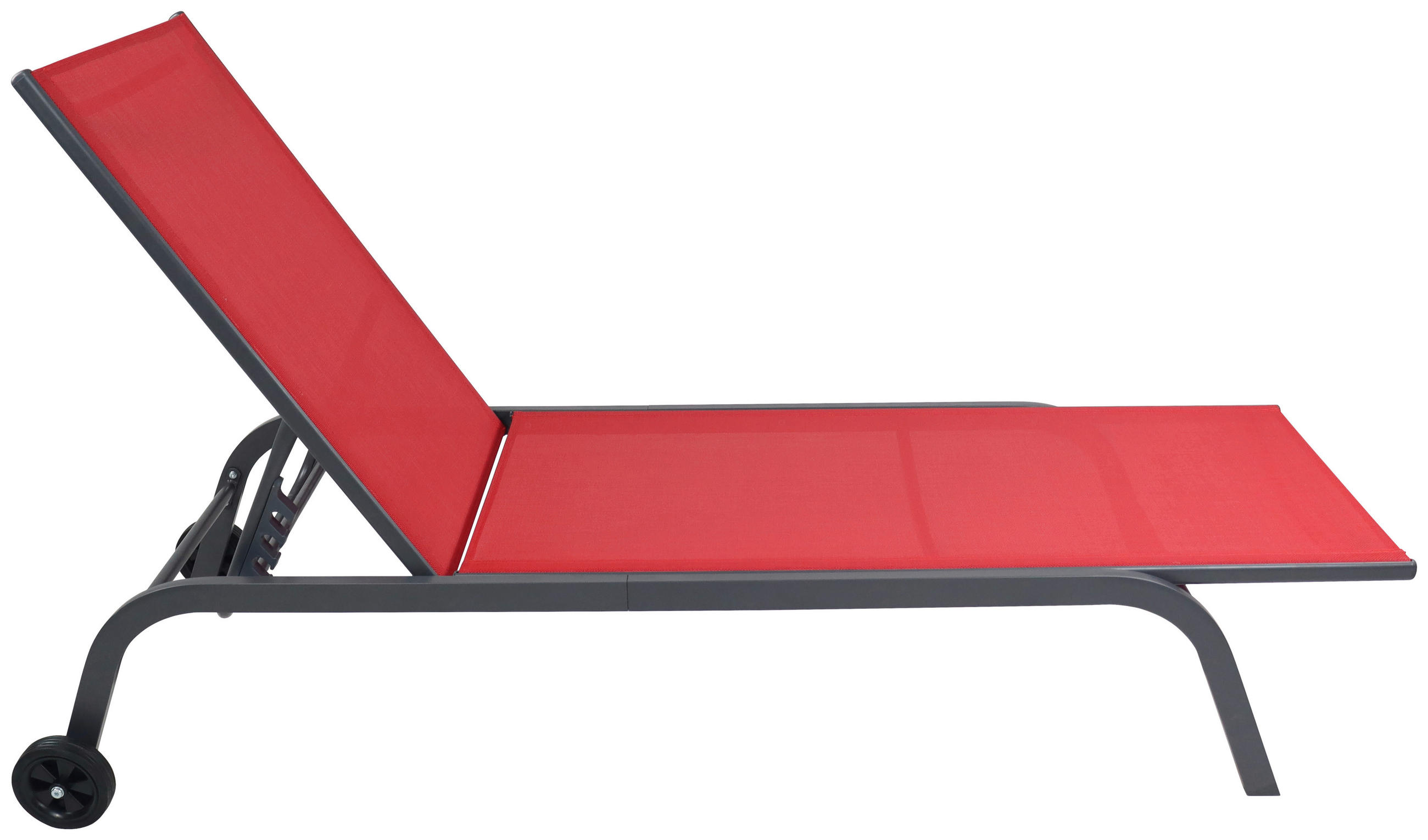 GARTENLIEGE 32/58/192 cm  - Rot, MODERN, Kunststoff/Textil (32/58/192cm) - Ambia Garden
