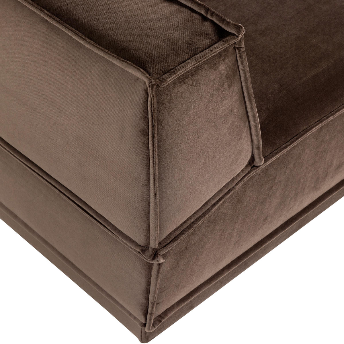 ECKSOFA Manu Braun Samt  - Schwarz/Braun, MODERN, Kunststoff/Textil (286/160cm) - Livetastic