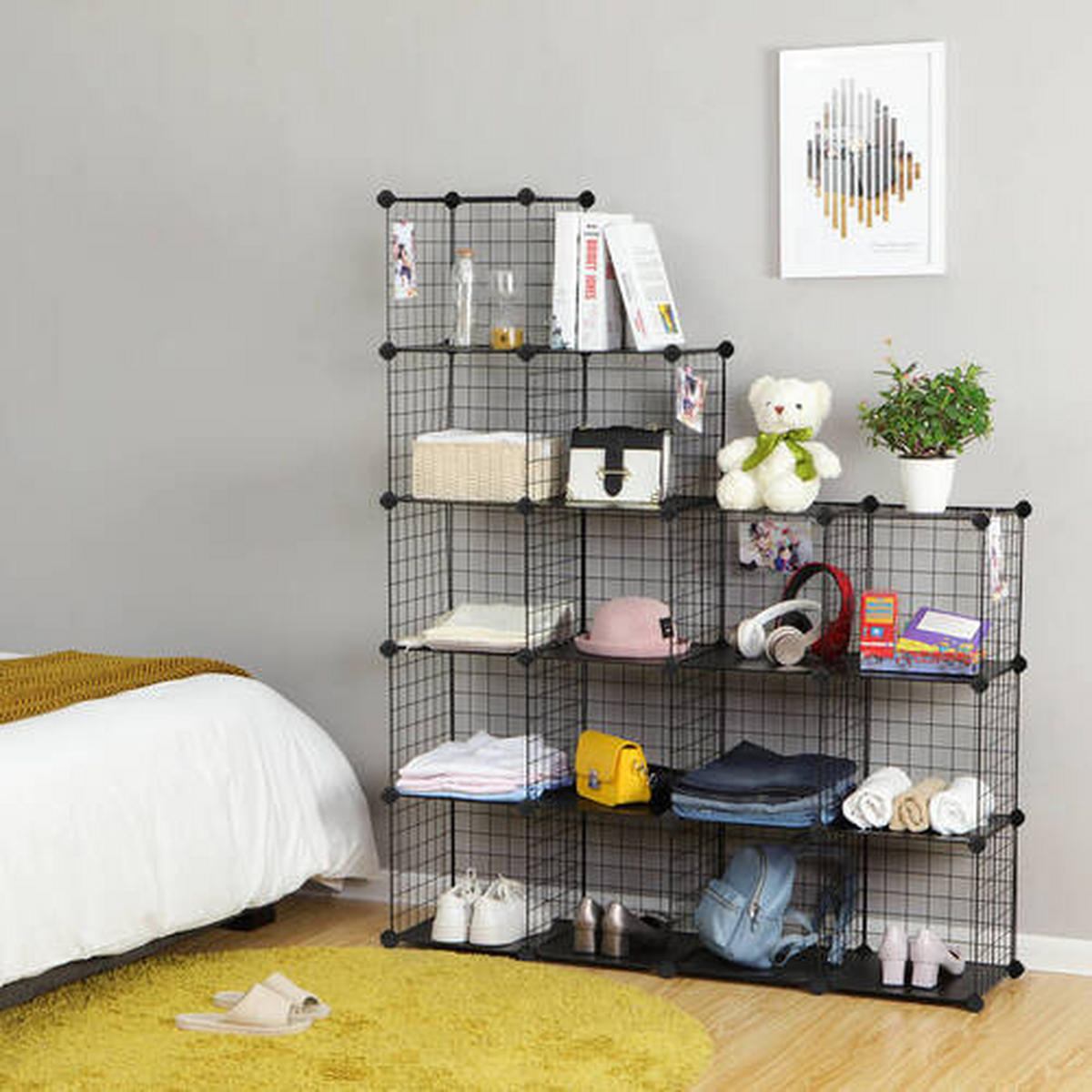 REGALKOMBINATION - Schwarz, Basics, Kunststoff/Metall (123/123/31cm) - Boxxx