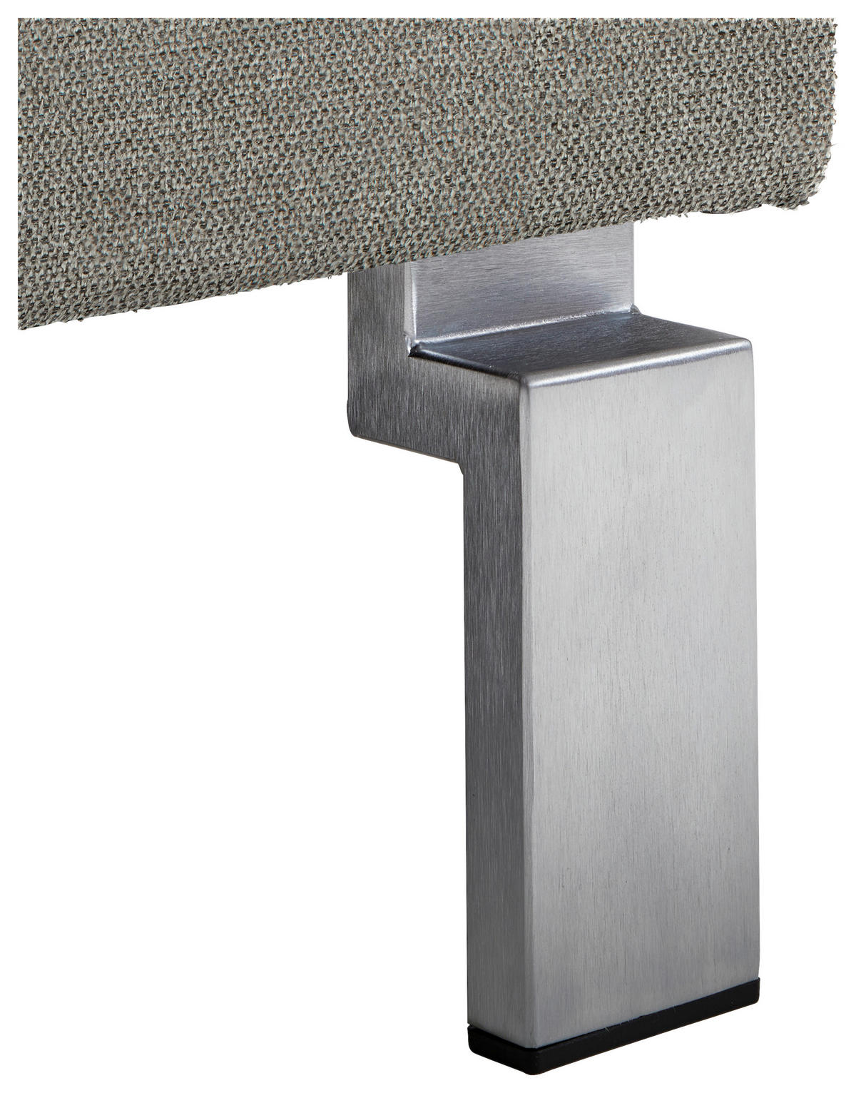 ECKSOFA in Flachgewebe Graubraun  276/200 cm  - Chromfarben/Graubraun, Design, Textil/Metall (276/200cm) - Hom`in