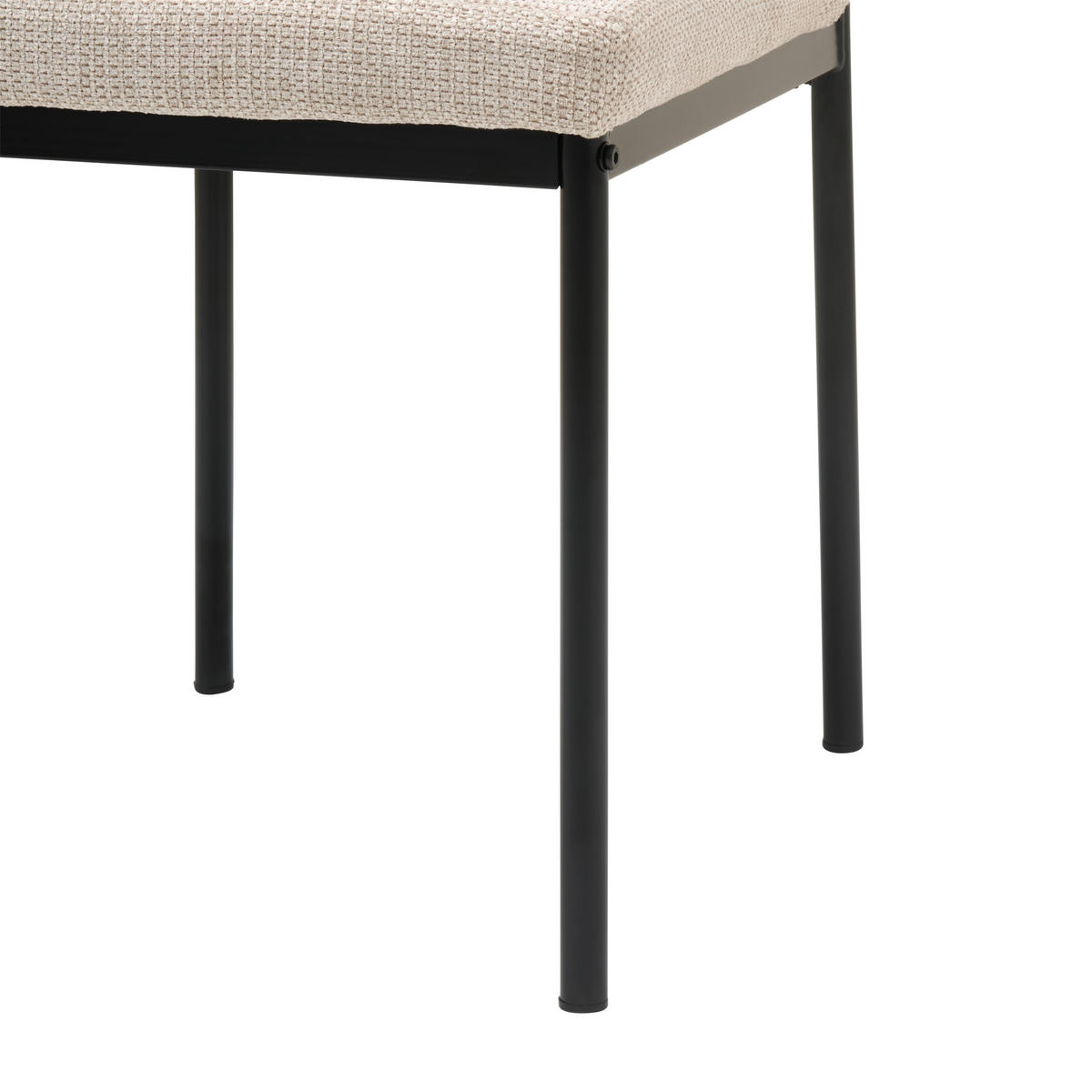 STUHL Mikrofaser Schwarz, Beige  - Beige/Schwarz, KONVENTIONELL, Textil/Metall (44/96/61cm) - MID.YOU