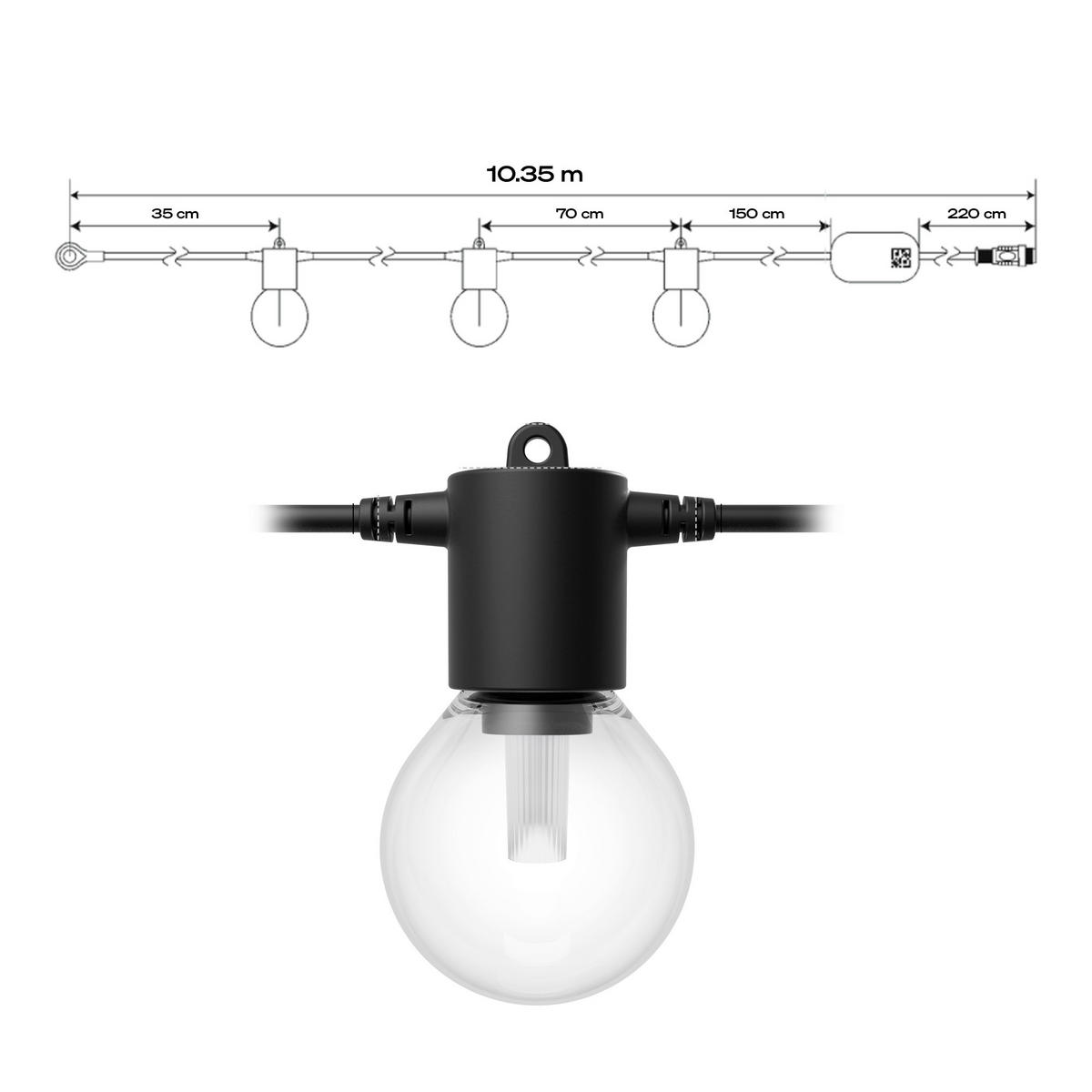 LICHTERKETTE  - Schwarz, Basics, Metall (5,8/10,6/700cm) - Philips HUE