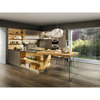 EINBAUKÜCHE LINEE  - Taupe/Eichefarben, Design, Holz - Team 7