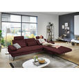 ECKSOFA in Echtleder Beere  310/180 cm  - Beere/Schwarz, Design, Leder/Metall (310/180cm) - Dieter Knoll