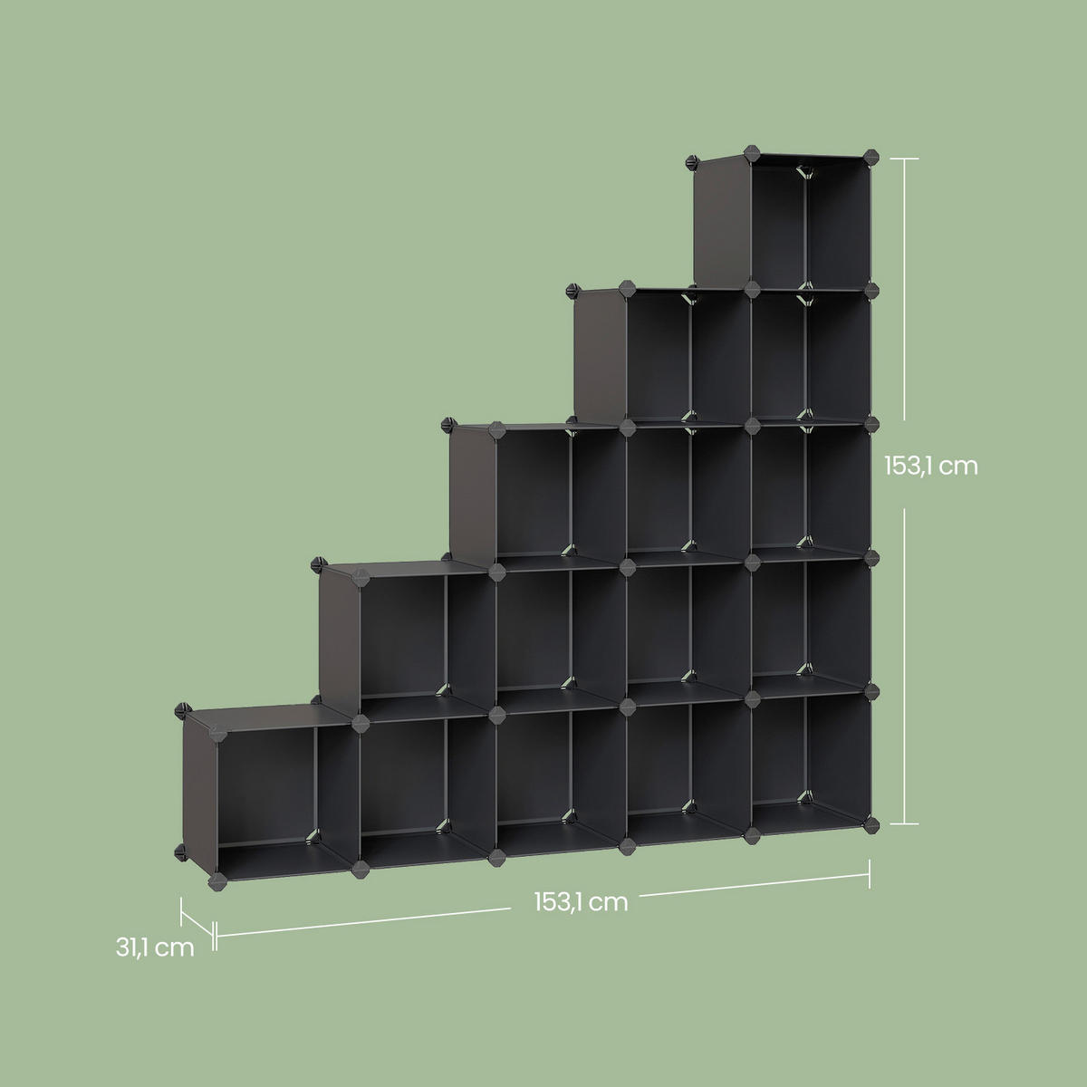 SCHUHREGAL Schwarz  - Schwarz, Trend, Kunststoff/Metall (123/123/31cm) - Boxxx