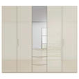 DREHTÜRENSCHRANK 251/235/61 cm,  in Champagner, 5-türig  - Champagner, Basics, Glas/Holzwerkstoff (251/235/61cm) - Novel