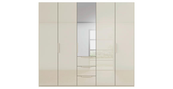 DREHTÜRENSCHRANK 251/235/61 cm,  in Champagner, 5-türig  - Champagner, Basics, Glas/Holzwerkstoff (251/235/61cm) - Novel