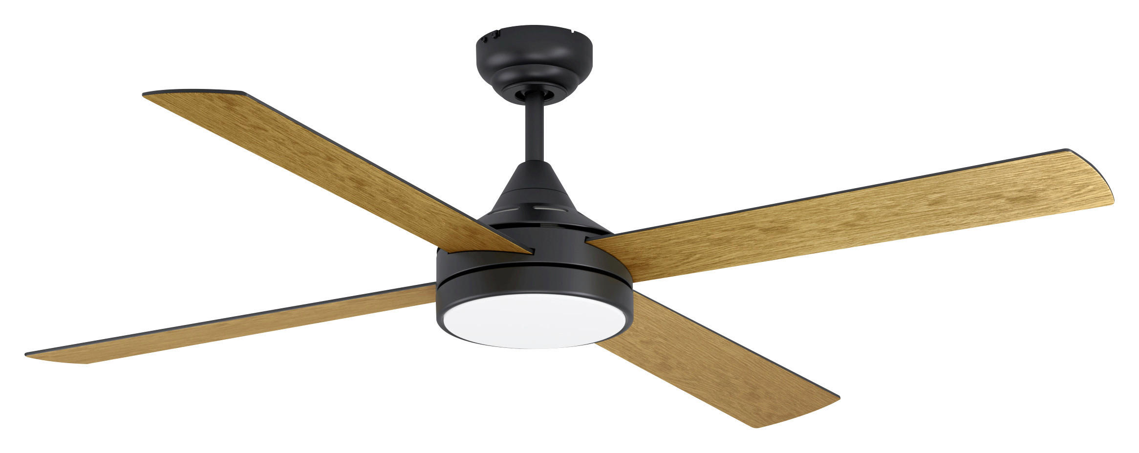 DECKENVENTILATOR - Schwarz/Naturfarben, KONVENTIONELL, Kunststoff (122/32cm)