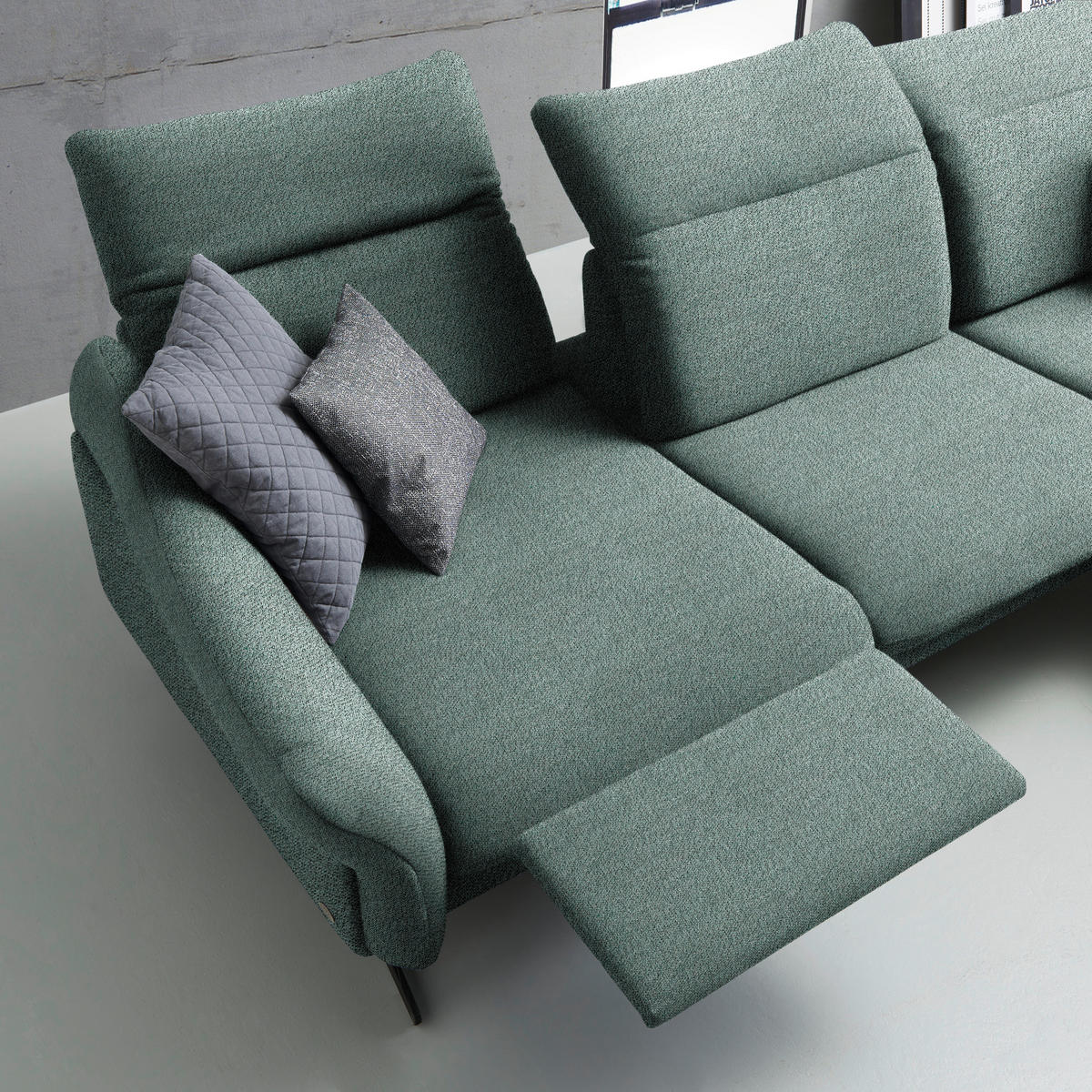 ECKSOFA in Webstoff Türkis  - Türkis/Anthrazit, Design, Textil/Metall (299/203cm) - Himolla