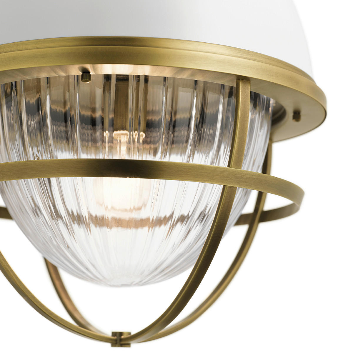 HÄNGELEUCHTE Elstead Tollis 40.8/75.1 cm   - Messingfarben/Weiß, Design, Glas/Metall (40.8/75.1cm) - Elstead Lighting