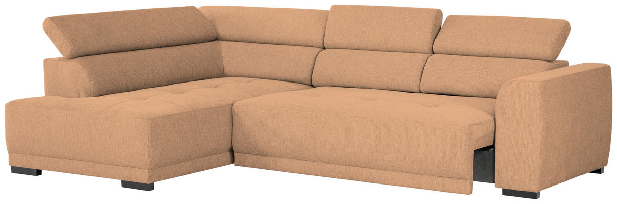 ECKSOFA Rostfarben Struktur  - Rostfarben/Schwarz, Design, Kunststoff/Textil (205/284cm) - Xora