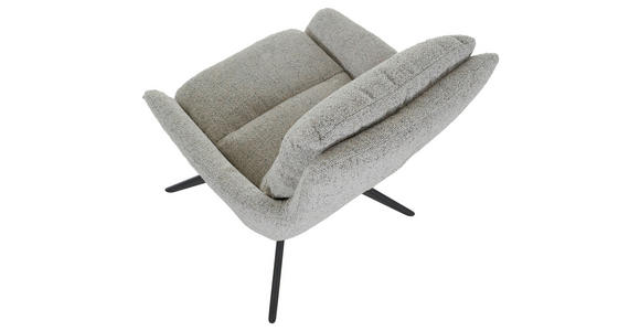 ARMLEHNSTUHL  Stoffauswahl, Sitzfläche 360° drehbar, automatische Rückholfunktion Flachgewebe  - Beige/Schwarz, Design, Textil/Metall (60/89/69cm) - Novel