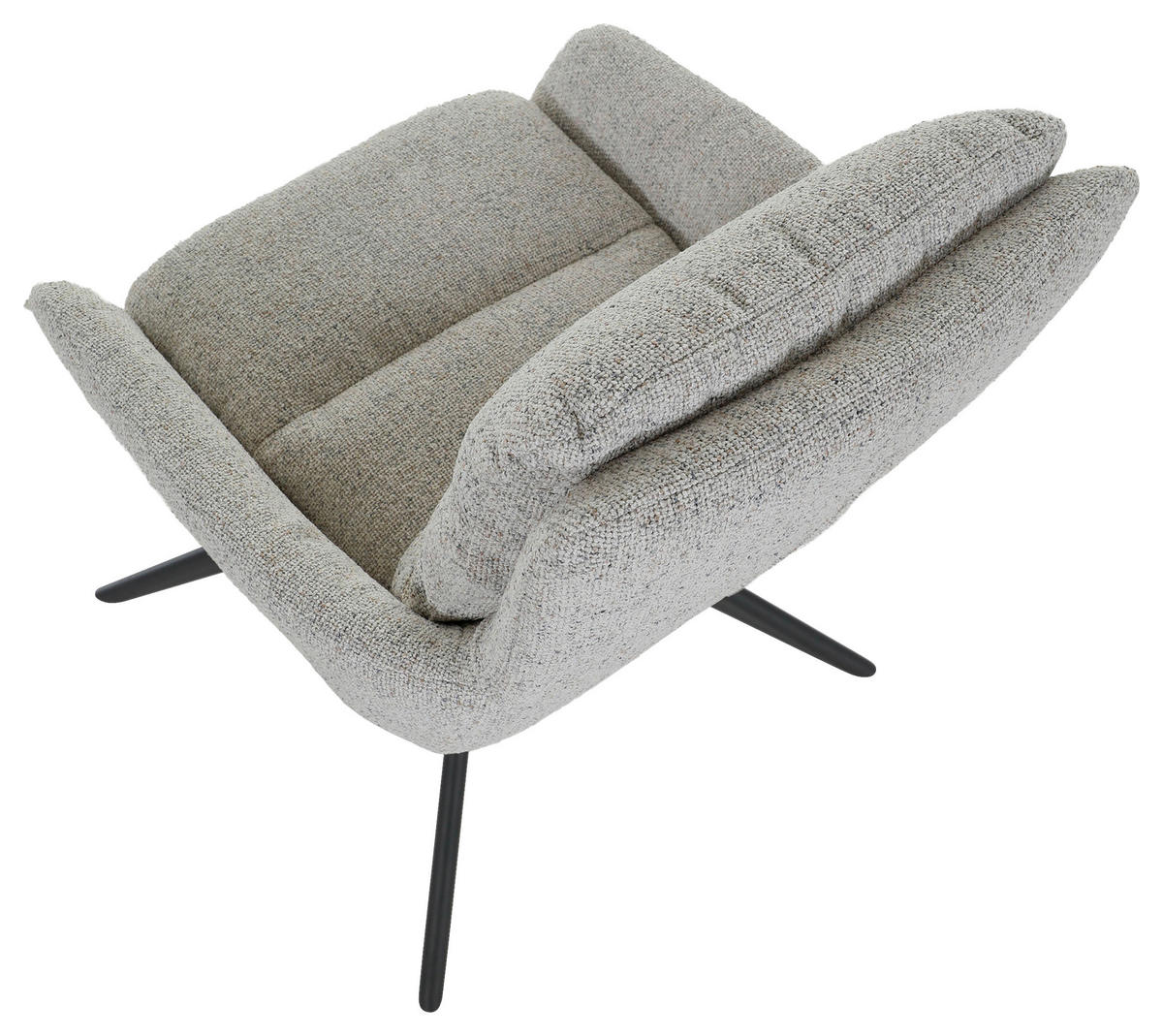 ARMLEHNSTUHL  in Flachgewebe  - Beige/Schwarz, Design, Textil/Metall (60/89/69cm) - Novel