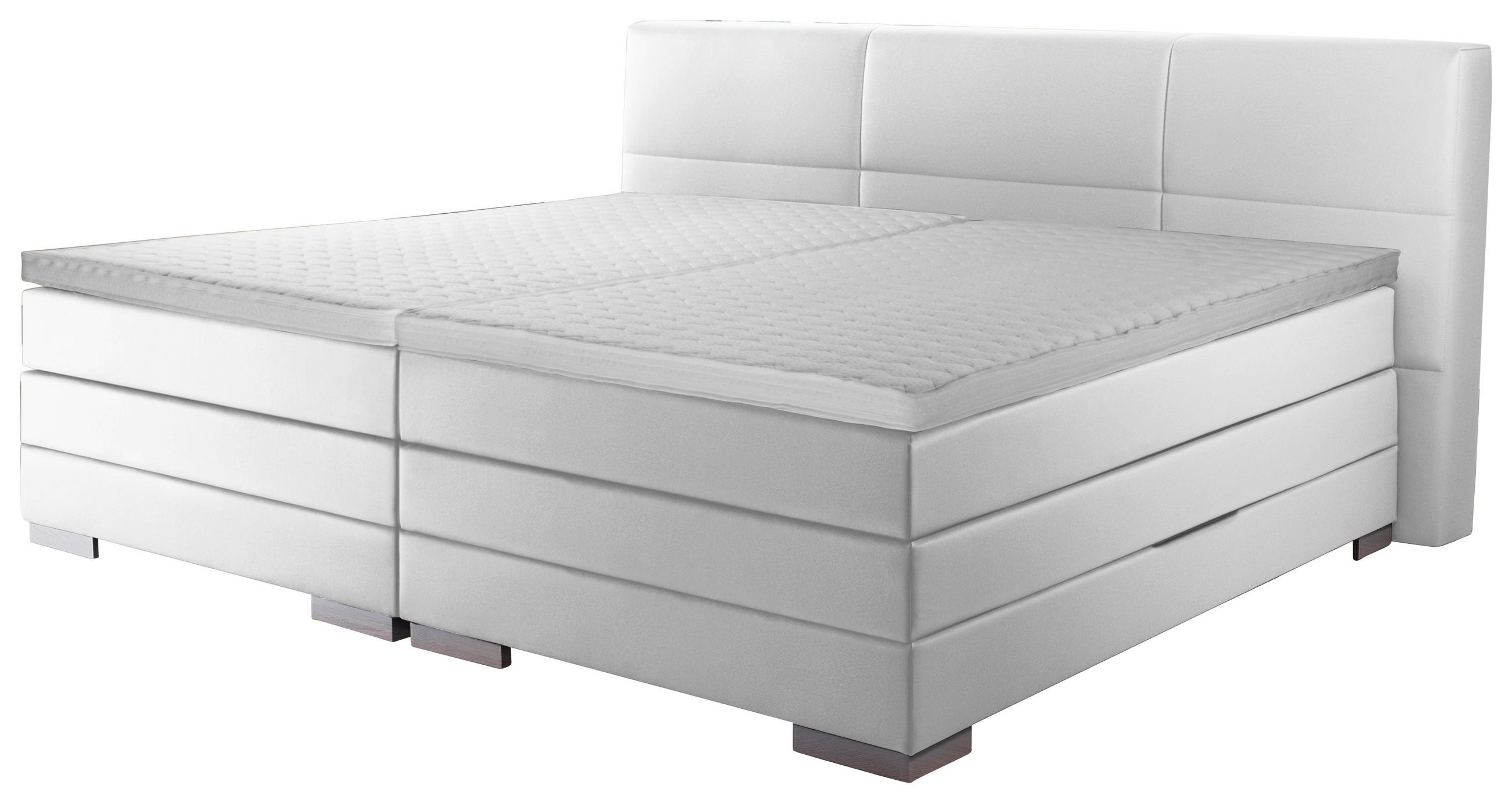 Boxspringbett 'prinz' H3 200/200 cm in Weiß