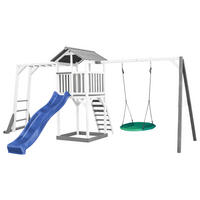 SPIELTURM 519/242/349 cm  - Blau/Weiß, KONVENTIONELL, Holz (519/242/349cm) - Ambia Garden