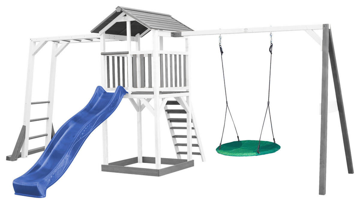 SPIELTURM 519/242/349 cm  - Blau/Weiß, KONVENTIONELL, Holz (519/242/349cm) - Ambia Garden